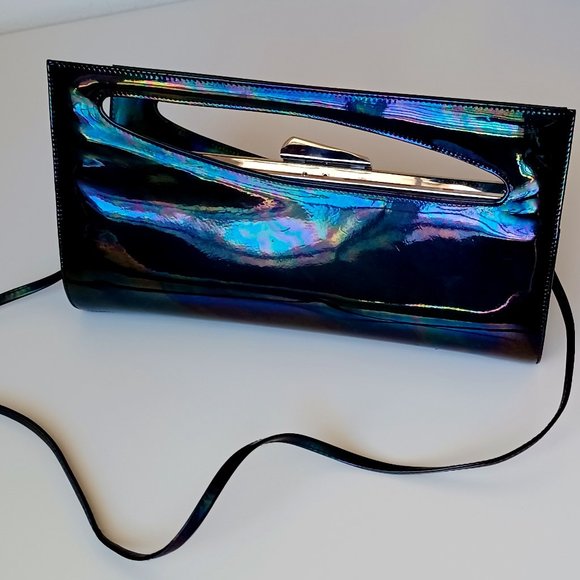 Stuart Weitzman Handbags - Stuart Weitzman Black Shimmery Leather Shoulder Handbag